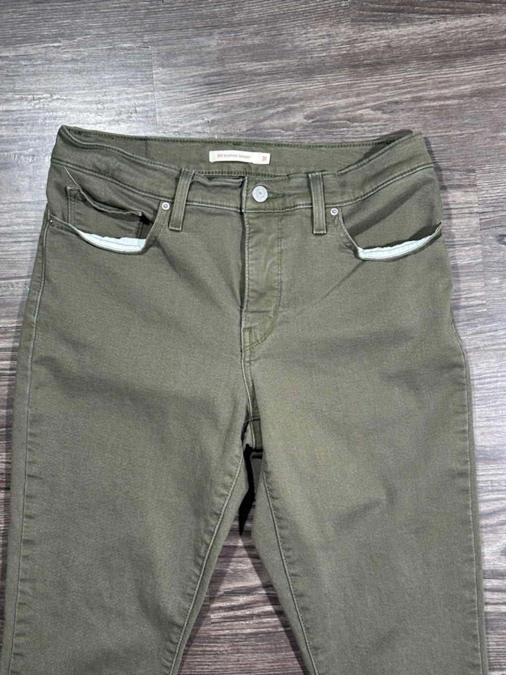 LEVI’S Olive Green 311 SHAPING SKINNY Stretch 5 Pocket Jeans 31 - Picture 2 of 13
